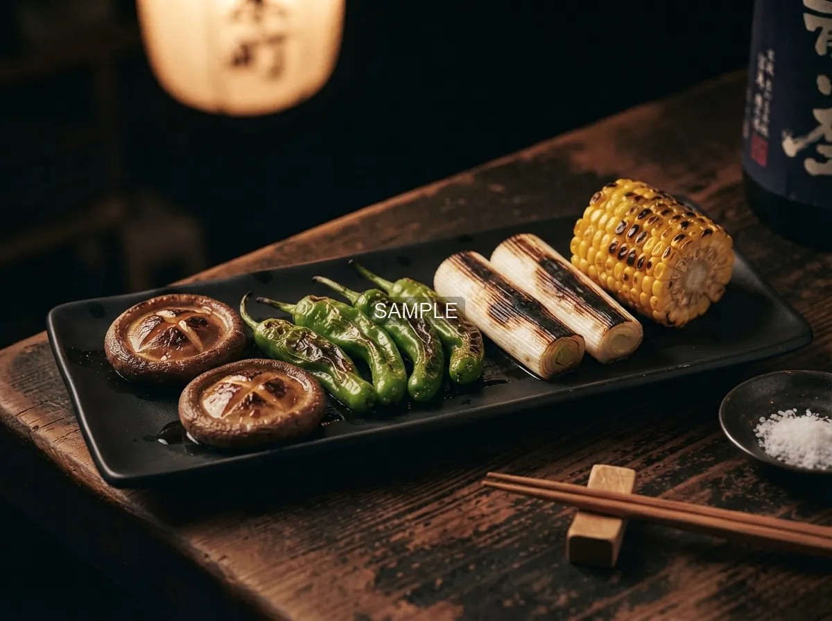 季節の炭火焼き野菜