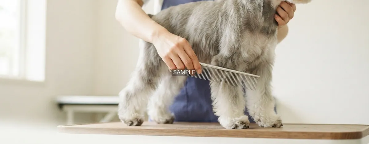 トリマーと犬